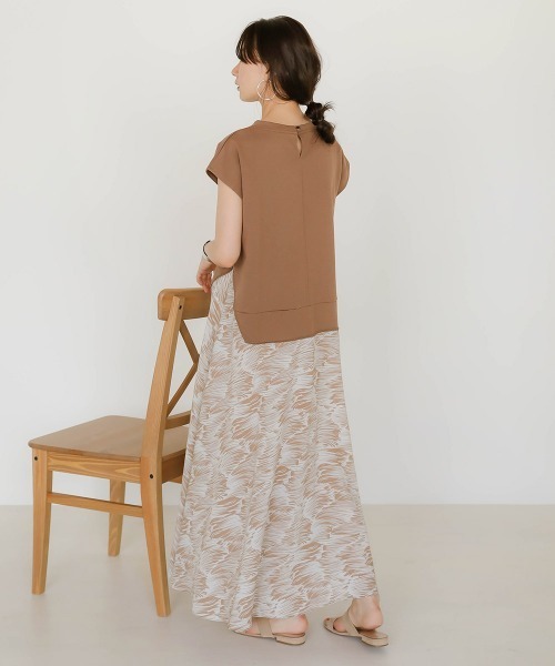 Bab（バブ）の「【WEB限定】スウェット×柄切替ワンピース（ワンピース・レディース・ブラック/ベージュ/モカ・FREE）」の18枚目の写真