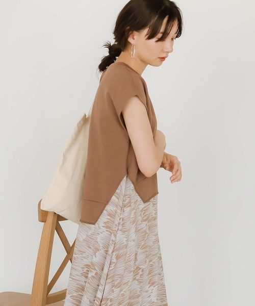 Bab（バブ）の「【WEB限定】スウェット×柄切替ワンピース（ワンピース・レディース・ブラック/ベージュ/モカ・FREE）」の20枚目の写真