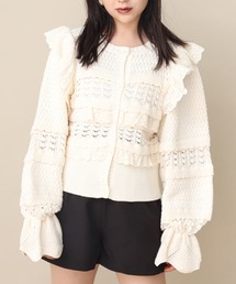 one after another NICE CLAUP | フリルニットカーディガン(カーディガン/ボレロ)