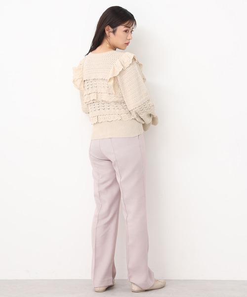 one after another NICE CLAUP（ワンアフターアナザーナイスクラップ）の「フリルニットカーディガン（カーディガン/ボレロ・レディース・アイボリー/ブラウン/ベージュ・FREE）」の8枚目の写真