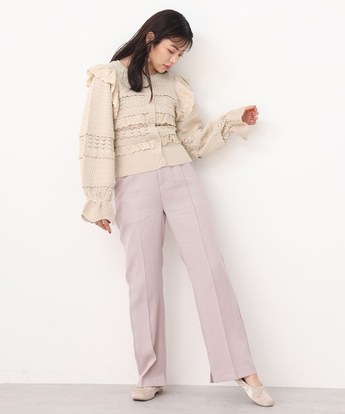 one after another NICE CLAUP（ワンアフターアナザーナイスクラップ）の「フリルニットカーディガン（カーディガン/ボレロ・レディース・アイボリー/ブラウン/ベージュ・FREE）」の20枚目の写真