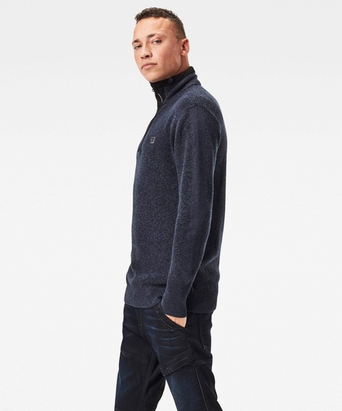 G-STAR（ジースター）の「Utility Constructed Half Zip Knitted Sweater/ハーフジップセーター（ニット/セーター・メンズ・グレー/ダークネイビー・SMALL/MEDIUM/X-SMALL/LARGE）」の6枚目の写真