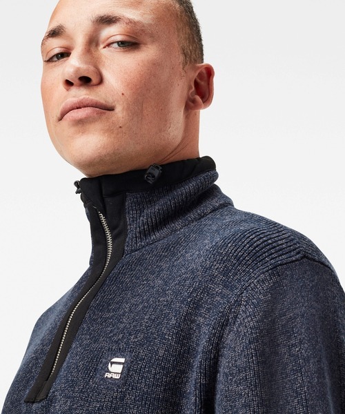 G-STAR（ジースター）の「Utility Constructed Half Zip Knitted Sweater/ハーフジップセーター（ニット/セーター・メンズ・グレー/ダークネイビー・SMALL/MEDIUM/X-SMALL/LARGE）」の8枚目の写真
