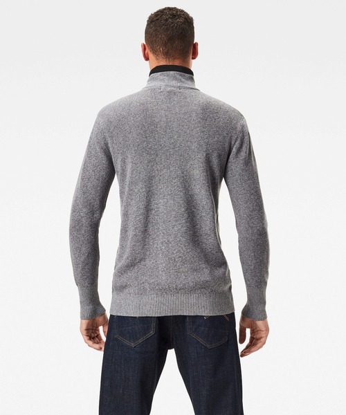 G-STAR（ジースター）の「Utility Constructed Half Zip Knitted Sweater/ハーフジップセーター（ニット/セーター・メンズ・グレー/ダークネイビー・SMALL/MEDIUM/X-SMALL/LARGE）」の4枚目の写真