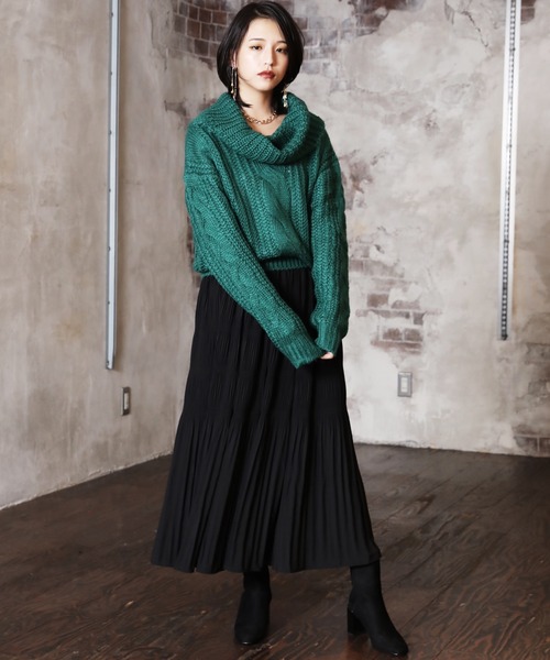 ARCANUM DESIGN（アルカナムデザイン）の「タートルケーブルニット（ニット/セーター・レディース・グレー/ベージュ/グリーン/パープル・FREE）」の18枚目の写真