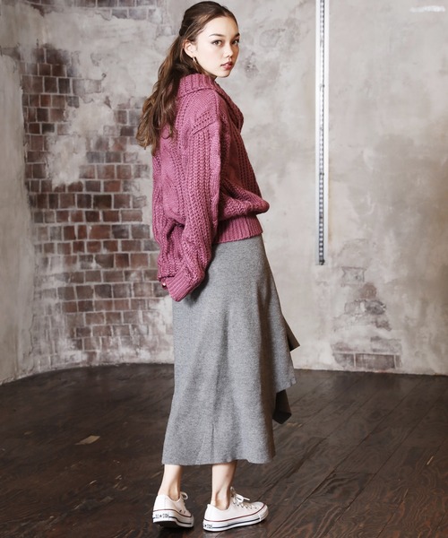 ARCANUM DESIGN（アルカナムデザイン）の「タートルケーブルニット（ニット/セーター・レディース・グレー/ベージュ/グリーン/パープル・FREE）」の22枚目の写真