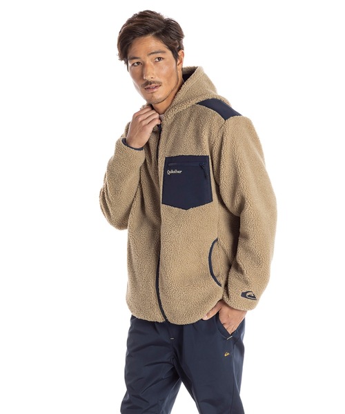 Quiksilver(クイックシルバー)の「CLASSIC BOA PARKA/クイックシルバー ボア パーカー ジップアップ(スウェット・メンズ・ブルー系その他/ネイビー/ベージュ/ブラウン・LARGE/MEDIUM/X-LARGE/SMALL)」の3枚目の写真
