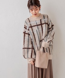 natural couture | シャギーチェックゆったりニット(ニット/セーター)