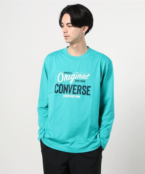 CONVERSE(コンバース)の「CONVERSE/コンバース シューズロゴプリント ロンT/長袖/大きいサイズ(Tシャツ/カットソー・メンズ・ホワイト/グレー/ネイビー/グリーン・2L/3L/5L/4L)」の13枚目の写真