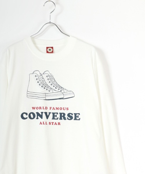 CONVERSE(コンバース)の「CONVERSE/コンバース シューズロゴプリント ロンT/長袖/大きいサイズ(Tシャツ/カットソー・メンズ・ホワイト/グレー/ネイビー/グリーン・2L/3L/5L/4L)」の14枚目の写真