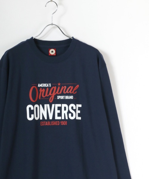 CONVERSE(コンバース)の「CONVERSE/コンバース シューズロゴプリント ロンT/長袖/大きいサイズ(Tシャツ/カットソー・メンズ・ホワイト/グレー/ネイビー/グリーン・2L/3L/5L/4L)」の19枚目の写真