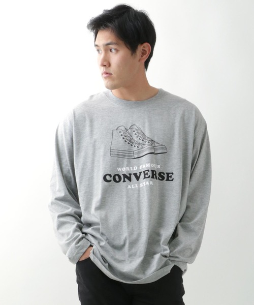 CONVERSE(コンバース)の「CONVERSE/コンバース シューズロゴプリント ロンT/長袖/大きいサイズ(Tシャツ/カットソー・メンズ・ホワイト/グレー/ネイビー/グリーン・2L/3L/5L/4L)」の21枚目の写真