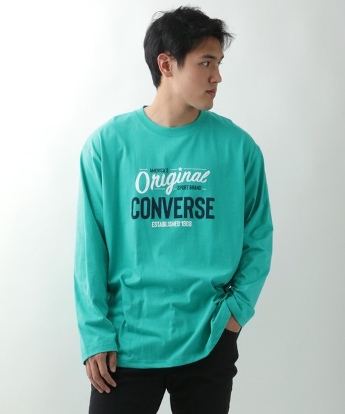 CONVERSE(コンバース)の「CONVERSE/コンバース シューズロゴプリント ロンT/長袖/大きいサイズ(Tシャツ/カットソー・メンズ・ホワイト/グレー/ネイビー/グリーン・2L/3L/5L/4L)」の22枚目の写真