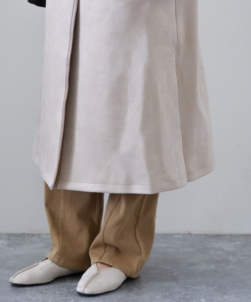 archives（アルシーヴ）の「パイピングコート（ノーカラーコート・レディース・アイボリー/グレイッシュベージュ/ブルー・MEDIUM）」の16枚目の写真