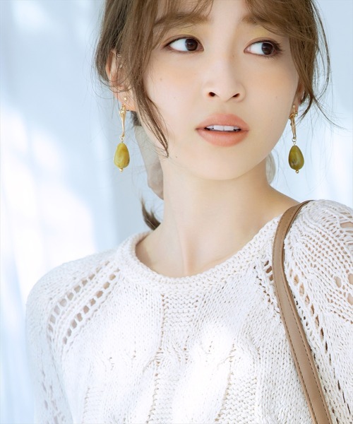 WILLSELECTION(ウィルセレクション)の「マーブルドロップイヤリング(イヤリング・レディース・カーキ/アイボリー・FREE)」の14枚目の写真