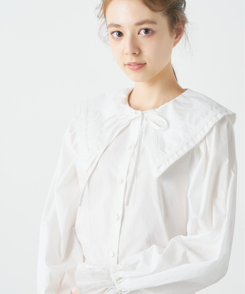 【専用】canone セシルの三角襟ブラウス　アイボリー Maison de FLEUR canone セシルの三角襟ブラウス - メルカリ