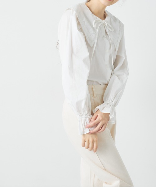 【専用】canone セシルの三角襟ブラウス　アイボリー セシルの三角襟ブラウス アイボリー canone