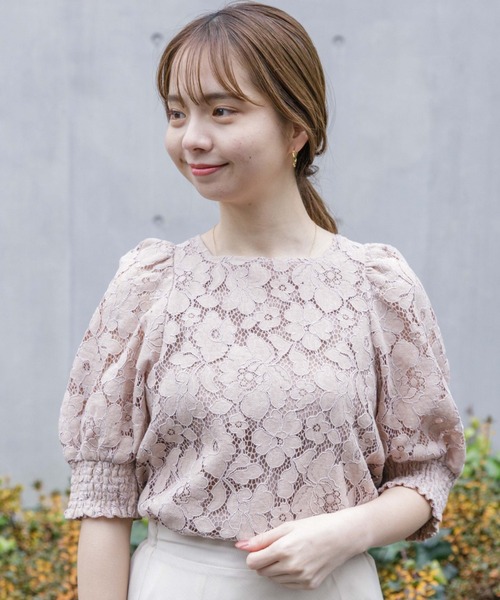 flower（フラワー）の「テンダーレースブラウス（シャツ/ブラウス・レディース・ホワイト/ベージュ・FREE）」の2枚目の写真