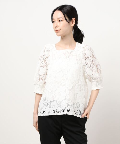 flower（フラワー）の「テンダーレースブラウス（シャツ/ブラウス・レディース・ホワイト/ベージュ・FREE）」の16枚目の写真