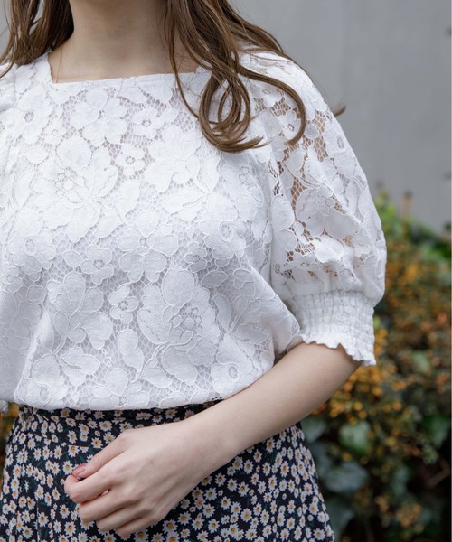 flower（フラワー）の「テンダーレースブラウス（シャツ/ブラウス・レディース・ホワイト/ベージュ・FREE）」の8枚目の写真