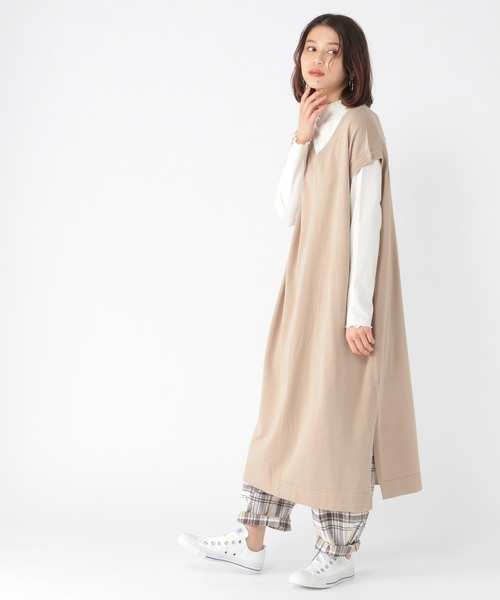 studio CLIP(スタディオクリップ)の「12ゲージリラックスベストワンピース(ワンピース・レディース・ベージュ/カーキ/ネイビー・FREE)」の2枚目の写真