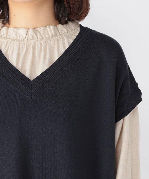 studio CLIP(スタディオクリップ)の「12ゲージリラックスベストワンピース(ワンピース・レディース・ベージュ/カーキ/ネイビー・FREE)」の6枚目の写真