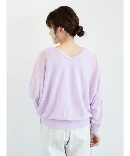 Sugar spoon（シュガースプーン）の「・SUGARSPOON 2wayシアーニットプルオーバー＊（Tシャツ/カットソー・レディース・ピンク/ラベンダー/ライトベージュ/ブラック/ミント/イエロー・FREE）」の11枚目の写真