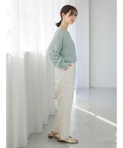 Sugar spoon（シュガースプーン）の「・SUGARSPOON 2wayシアーニットプルオーバー＊（Tシャツ/カットソー・レディース・ピンク/ラベンダー/ライトベージュ/ブラック/ミント/イエロー・FREE）」の13枚目の写真