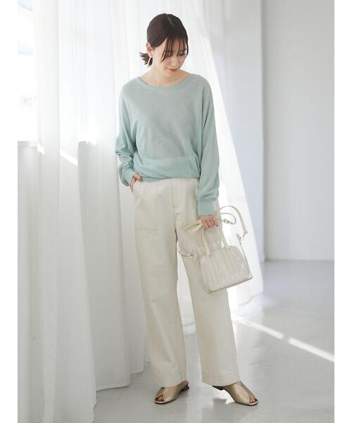 Sugar spoon（シュガースプーン）の「・SUGARSPOON 2wayシアーニットプルオーバー＊（Tシャツ/カットソー・レディース・ピンク/ラベンダー/ライトベージュ/ブラック/ミント/イエロー・FREE）」の15枚目の写真