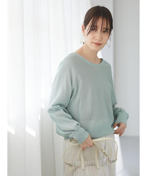 Sugar spoon（シュガースプーン）の「・SUGARSPOON 2wayシアーニットプルオーバー＊（Tシャツ/カットソー・レディース・ピンク/ラベンダー/ライトベージュ/ブラック/ミント/イエロー・FREE）」の17枚目の写真