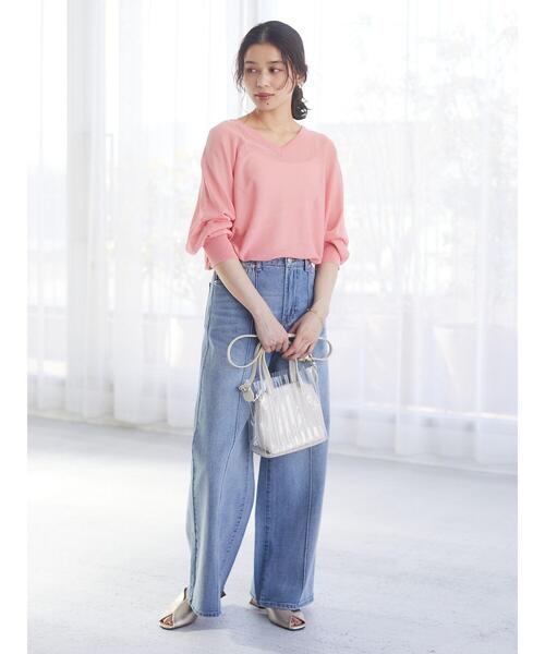 Sugar spoon（シュガースプーン）の「・SUGARSPOON 2wayシアーニットプルオーバー＊（Tシャツ/カットソー・レディース・ピンク/ラベンダー/ライトベージュ/ブラック/ミント/イエロー・FREE）」の18枚目の写真