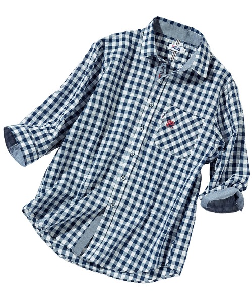 FILA ブルーのチェック柄 TシャツLサイズ　スコートMサイズセット FILA ブルーのチェック柄 TシャツLサイズ スコートMサイズセット