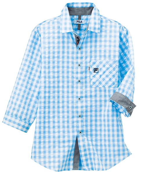 FILA ブルーのチェック柄 TシャツLサイズ　スコートMサイズセット FILA ブルーのチェック柄 TシャツLサイズ スコートMサイズセット