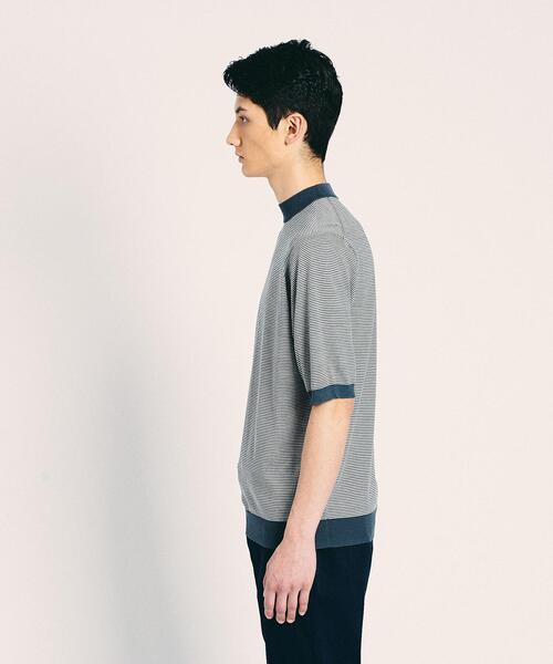 2024 ユナイテッドアローズ モックネック ニット ウォッシャブル 半袖 UNITED ARROWS｜ウール ハイゲージ モックネック ニット