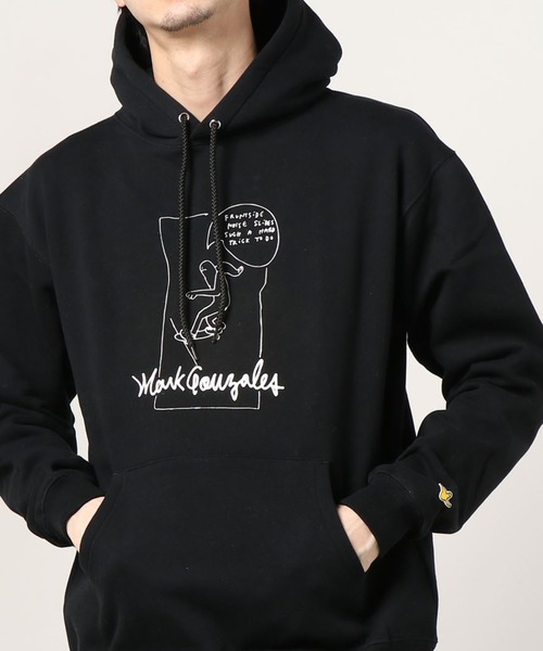 Mark Gonzales(マーク・ゴンザレス)の「Mark Gonzales/マークゴンザレス "LOGO" プリント プルパーカー(パーカー・メンズ・ブルー/ホワイト/グレイッシュベージュ/ブラック/ミント/グレー・LARGE/X-LARGE/MEDIUM)」の11枚目の写真
