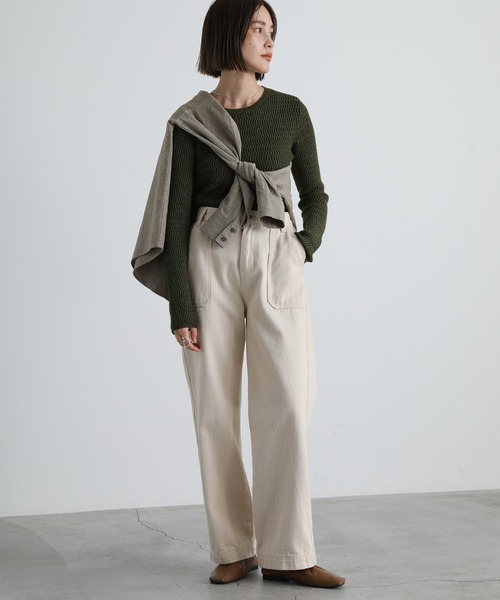 select MOCA(セレクトモカ)の「2021 AW ウェーブデザインクルーネックニット(ニット/セーター・レディース・アイボリー/マスタード/ダークカーキ・FREE)」の6枚目の写真