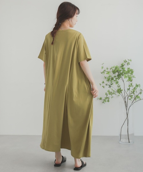 SENSE OF PLACE by URBAN RESEARCH（センスオブプレイスバイアーバンリサーチ）の「シルケットフレアカットワンピース（ワンピース・レディース・ライトベージュ/イエロー/ブラック・ONE）」の5枚目の写真