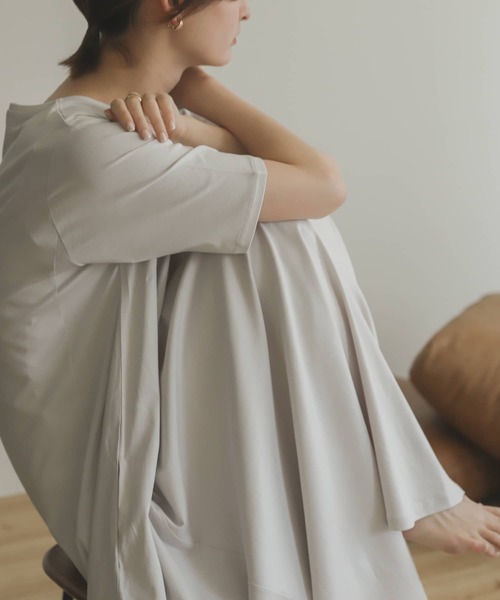 SENSE OF PLACE by URBAN RESEARCH（センスオブプレイスバイアーバンリサーチ）の「シルケットフレアカットワンピース（ワンピース・レディース・ライトベージュ/イエロー/ブラック・ONE）」の11枚目の写真