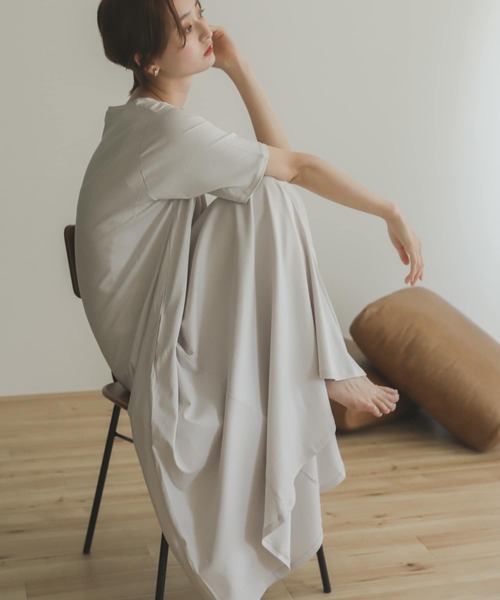 SENSE OF PLACE by URBAN RESEARCH（センスオブプレイスバイアーバンリサーチ）の「シルケットフレアカットワンピース（ワンピース・レディース・ライトベージュ/イエロー/ブラック・ONE）」の12枚目の写真