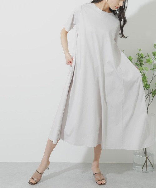 SENSE OF PLACE by URBAN RESEARCH（センスオブプレイスバイアーバンリサーチ）の「シルケットフレアカットワンピース（ワンピース・レディース・ライトベージュ/イエロー/ブラック・ONE）」の13枚目の写真