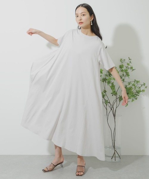 SENSE OF PLACE by URBAN RESEARCH（センスオブプレイスバイアーバンリサーチ）の「シルケットフレアカットワンピース（ワンピース・レディース・ライトベージュ/イエロー/ブラック・ONE）」の14枚目の写真