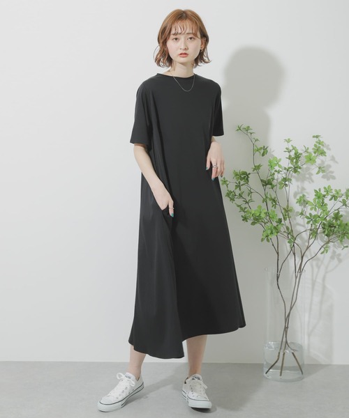 SENSE OF PLACE by URBAN RESEARCH（センスオブプレイスバイアーバンリサーチ）の「シルケットフレアカットワンピース（ワンピース・レディース・ライトベージュ/イエロー/ブラック・ONE）」の21枚目の写真