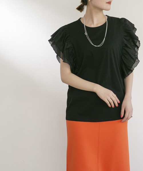 UR Lab.（アーバンリサーチラボ）の「袖フリルカットソー（Tシャツ