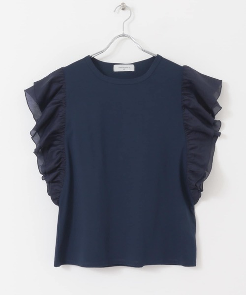 UR Lab.（アーバンリサーチラボ）の「袖フリルカットソー（Tシャツ/カットソー・レディース・ブラック/パープル/オフホワイト/ライトカーキ/ネイビー・FREE）」の21枚目の写真