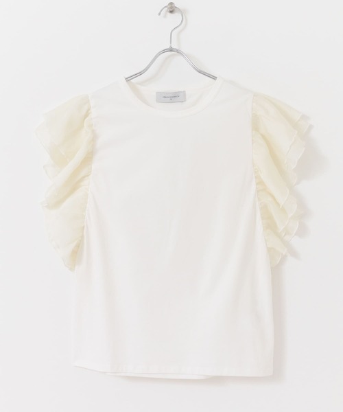 UR Lab.（アーバンリサーチラボ）の「袖フリルカットソー（Tシャツ/カットソー・レディース・ブラック/パープル/オフホワイト/ライトカーキ/ネイビー・FREE）」の10枚目の写真