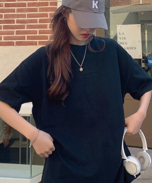 meJane(ミージェーン)の「逆さ3D立体ロゴビックシルエットTシャツ【ZOZOTOWN限定】(Tシャツ/カットソー・レディース・ホワイト/チャコールグレー/ブラック/モカ・FREE)」の7枚目の写真