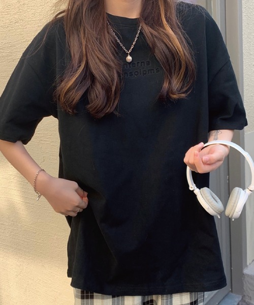 meJane(ミージェーン)の「逆さ3D立体ロゴビックシルエットTシャツ【ZOZOTOWN限定】(Tシャツ/カットソー・レディース・ホワイト/チャコールグレー/ブラック/モカ・FREE)」の14枚目の写真