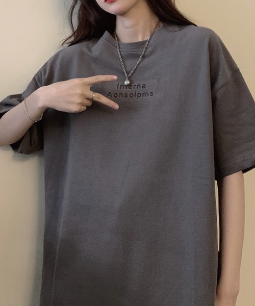 meJane(ミージェーン)の「逆さ3D立体ロゴビックシルエットTシャツ【ZOZOTOWN限定】(Tシャツ/カットソー・レディース・ホワイト/チャコールグレー/ブラック/モカ・FREE)」の10枚目の写真