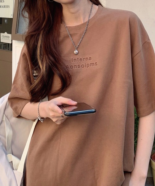 meJane(ミージェーン)の「逆さ3D立体ロゴビックシルエットTシャツ【ZOZOTOWN限定】(Tシャツ/カットソー・レディース・ホワイト/チャコールグレー/ブラック/モカ・FREE)」の8枚目の写真