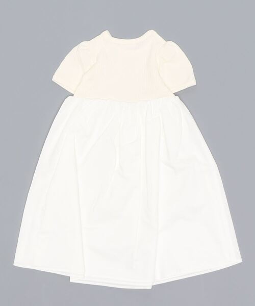 b・ROOM（ビールーム）の「ワントーンドッキングワンピース（ワンピース・キッズ・オフホワイト/チャコール/モカ・100cm/90cm/120cm/110cm/130cm）」の4枚目の写真